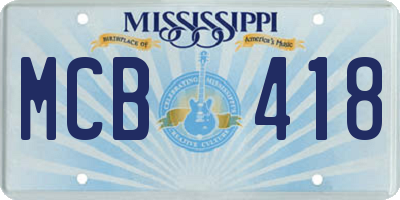 MS license plate MCB418