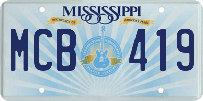 MS license plate MCB419