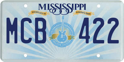 MS license plate MCB422