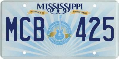 MS license plate MCB425