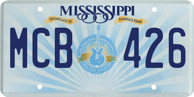MS license plate MCB426