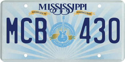 MS license plate MCB430