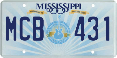 MS license plate MCB431