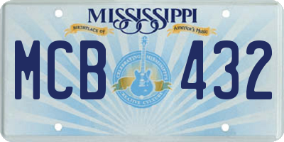 MS license plate MCB432