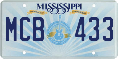 MS license plate MCB433