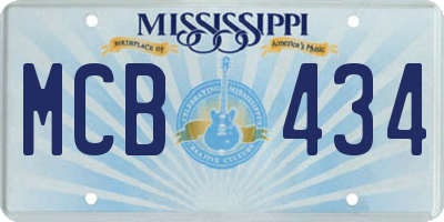 MS license plate MCB434
