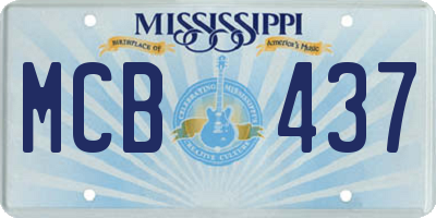 MS license plate MCB437
