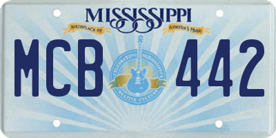MS license plate MCB442