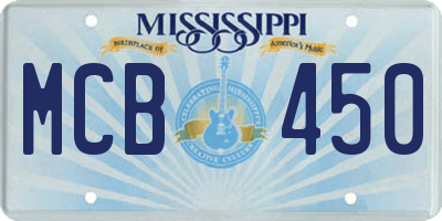 MS license plate MCB450