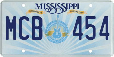 MS license plate MCB454