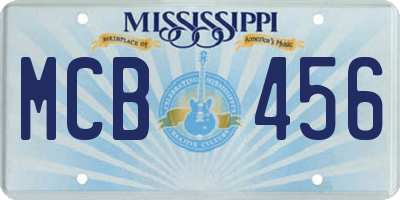 MS license plate MCB456