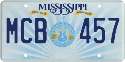 MS license plate MCB457