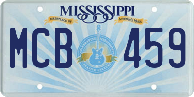 MS license plate MCB459