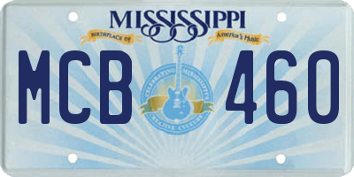 MS license plate MCB460