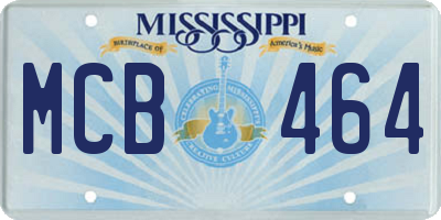 MS license plate MCB464