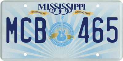 MS license plate MCB465