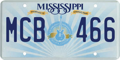 MS license plate MCB466