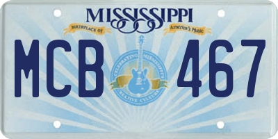 MS license plate MCB467