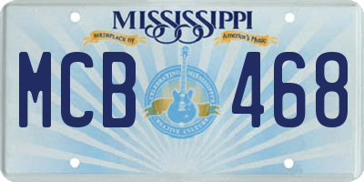 MS license plate MCB468
