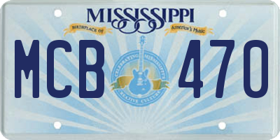 MS license plate MCB470
