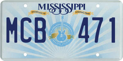 MS license plate MCB471