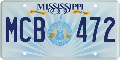 MS license plate MCB472