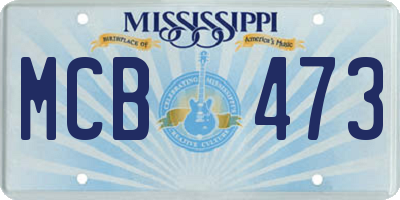 MS license plate MCB473