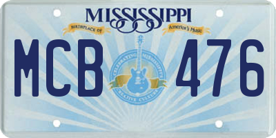 MS license plate MCB476