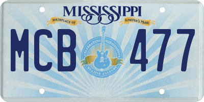MS license plate MCB477