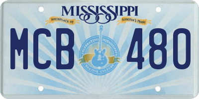 MS license plate MCB480