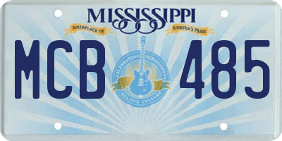 MS license plate MCB485