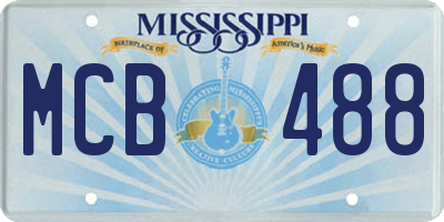 MS license plate MCB488