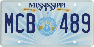 MS license plate MCB489
