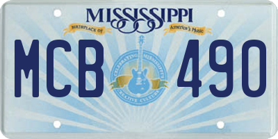 MS license plate MCB490