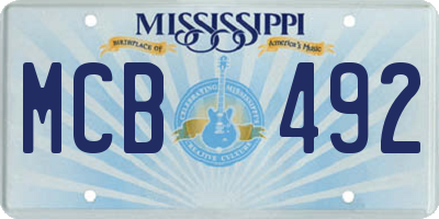 MS license plate MCB492