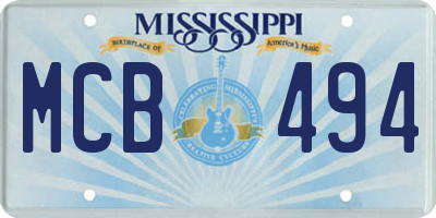 MS license plate MCB494
