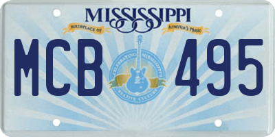 MS license plate MCB495