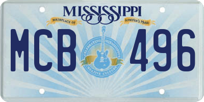 MS license plate MCB496