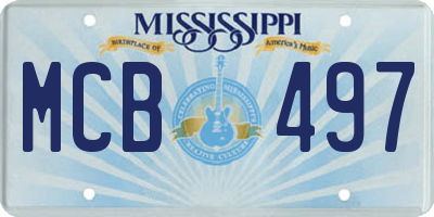 MS license plate MCB497