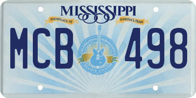 MS license plate MCB498