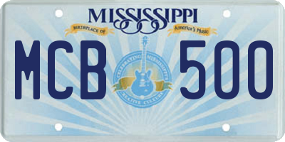 MS license plate MCB500
