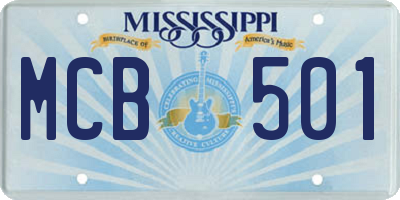MS license plate MCB501