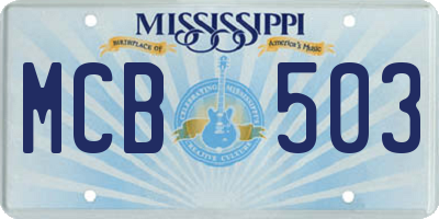 MS license plate MCB503