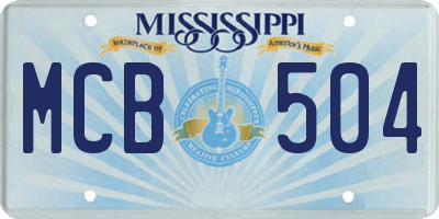 MS license plate MCB504