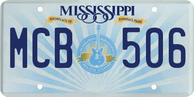 MS license plate MCB506