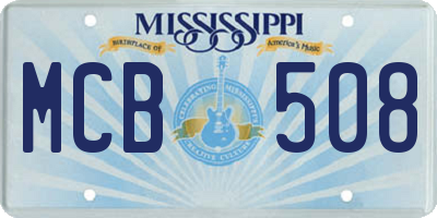 MS license plate MCB508