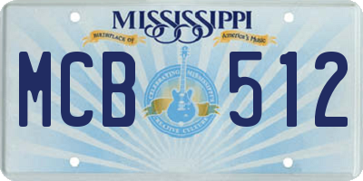 MS license plate MCB512