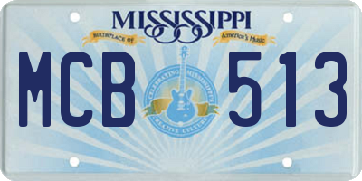 MS license plate MCB513