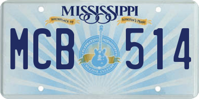 MS license plate MCB514