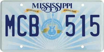MS license plate MCB515